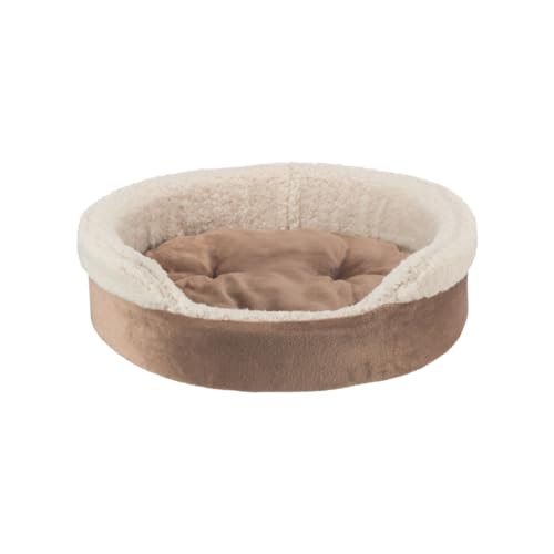 TRIXIE Hundebett Cosma 55 × 45 cm in braun/beige - Hundekissen mit extra hohem Rand - Hundekorb für kleine Hunde - rutschfest - 37051 von TRIXIE