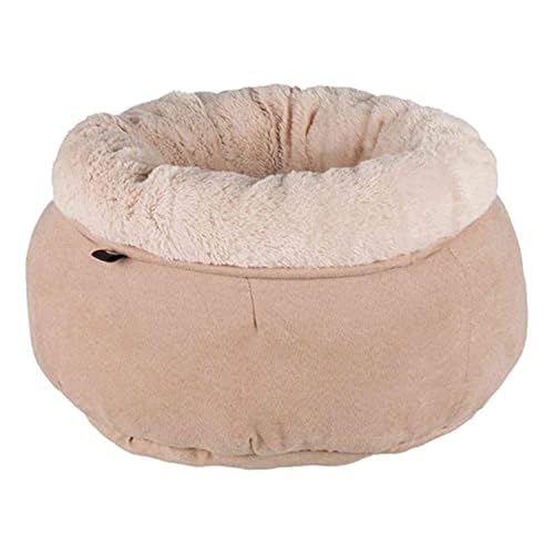 TRIXIE Hundebett Elsie ø 45 cm in beige - gemütliches Hundekissen mit Softplüsch - Hundekorb für kleine Hunde - mit extra hohem Rand - 37706 von TRIXIE