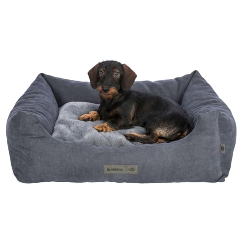 TRIXIE Hundebett Liano 100 × 80 cm in grau - weiches Hundekissen mit Schaumstoffflocken-Füllung - Hundekorb für große Hunde - rutschfest und waschbar - 37982 von TRIXIE