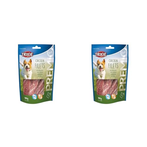 TRIXIE Hundeleckerli Premio Hunde-Chicken Filets 100g - Premium Leckerlis für Hunde glutenfrei - ohne Getreide & Zucker, schmackhafte Belohnung für Training & Zuhause - 31532 (Packung mit 2) von TRIXIE