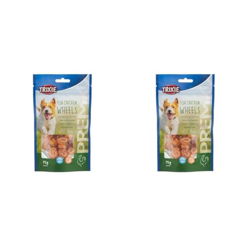 TRIXIE Hundeleckerli Premio Hunde-Chicken Wheels 75g - Premium Leckerlis für Hunde glutenfrei - ohne Getreide & Zucker, schmackhafte Belohnung für Training & Zuhause - 31748 (Packung mit 2) von TRIXIE