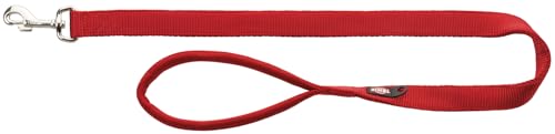 TRIXIE Hundeleine Premium L–XL, 1,00 m 25 mm in rot - stabile Hundeleine mit praktischer Handschlaufe - für große bis sehr große Hunde - 200303 von TRIXIE