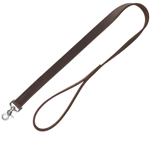 TRIXIE Hundeleine aus Leder Rustic Leine Leder L–XL, 1,00 m 25 mm in dunkelbraun - Fettlederleine für Hunde im klassischen Design - für große bis sehr große Hunde - 19001 von TRIXIE