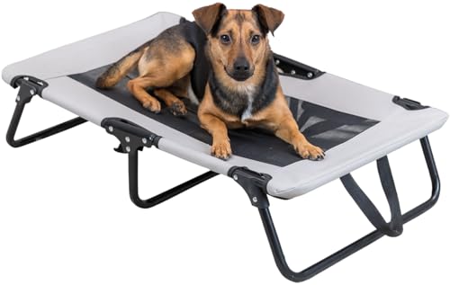 TRIXIE Hundeliege Strong Edition in beige/schwarz – stabile und komfortable Liege für Hunde – zusammenklappbar & pflegeleicht – 79 × 19 × 50 cm – 28211 von TRIXIE