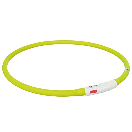 TRIXIE Leuchtring für Hunde XS-XL grün – Leuchtendes Hundehalsband, ideal für Spaziergänge im Dunkeln – Aufladbar und individuell einstellbar - 12648 von TRIXIE