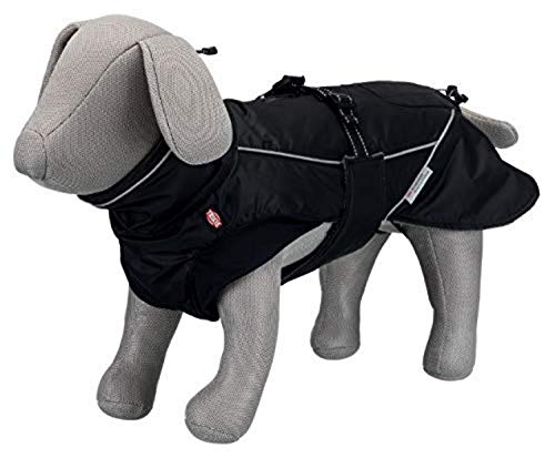 Trixie Hundemantel, Kleidung für Haustiere, Jacke, Mantel, Weste, Regenjacke, groß, klein, mittel, wasserdicht, Hundezubehör, Brizon, Größe S, 33 cm, Schwarz von TRIXIE