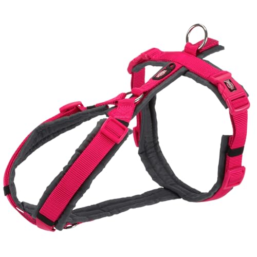 TRIXIE New Premium Trekking Geschirr, S-M: 44-53cm/20mm, Fuchsia/Graphit, Hund von TRIXIE