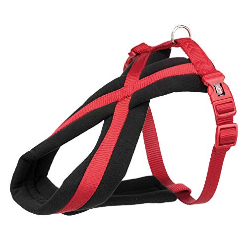 TRIXIE Premium Touren-Geschirr Größe L–XL: Brustumfang 70–110 cm/25 mm in rot - sportliches Hundegeschirr mit angenehmer Vliespolsterung, stufenlos verstellbar für sehr große Hunde, 204203 von TRIXIE