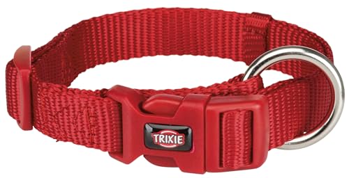 TRIXIE Premium Halsband Größe M–L: Halsumfang 35–55 cm/20 mm in rot - stufenlos verstellbares Hundehalsband für mittelgroße bis große Hunde, neoprengepolstert, 201603 von TRIXIE