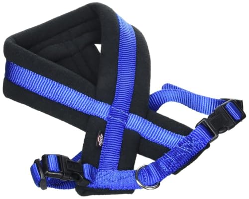 TRIXIE Premium Touren-Geschirr Größe S–M: Brustumfang 40–70 cm/20 mm in royalblau - sportliches Hundegeschirr mit angenehmer Vliespolsterung, stufenlos verstellbar für kleine Hunde, 203802 von TRIXIE