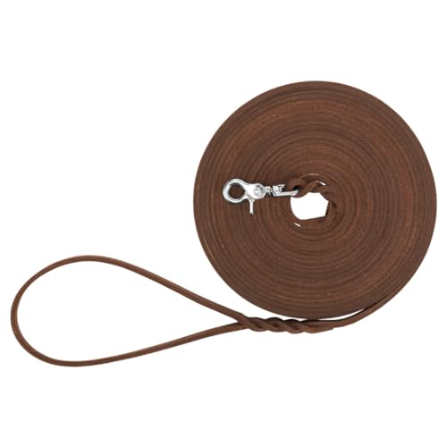 TRIXIE Schleppleine aus Leder Rustic Schleppleine Leder S – M, 10 m 8 mm in Dunkelbraun - Fettlederleine für Hunde im klassischen Design - für kleine bis große Hunde - 18970 von TRIXIE