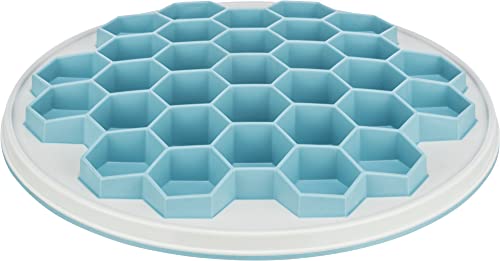 TRIXIE Slow Feeding Anti Schling Platte Hive, Kunststoff/TPR/TPE, Ø 30 cm, Grau/Blau - 25039 von TRIXIE