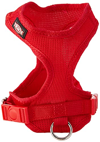 TRIXIE Comfort Soft Touren-Geschirr Größe XXS–XS: Brustumfang 25–35 cm/15 mm in rot - gepolstertes Hundegeschirr zum Joggen mit stufenlos verstellbaren Bauchgurt für sehr kleine Hunde, 16243 von TRIXIE