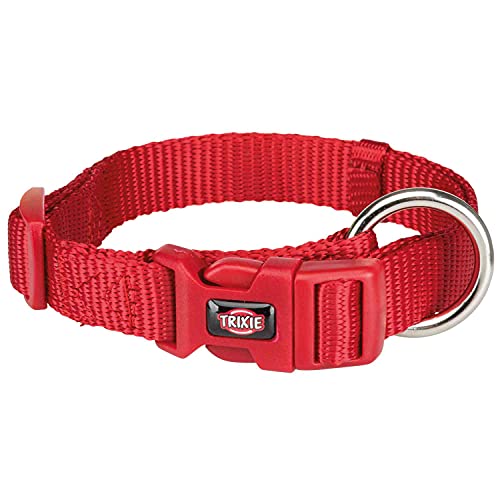 TRIXIE Premium Halsband Größe M–L: Halsumfang 35–55 cm/20 mm in rot - stufenlos verstellbares Hundehalsband für mittelgroße bis große Hunde, neoprengepolstert, 201603 von TRIXIE