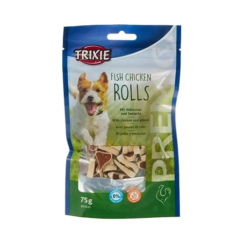 TRIXIE Hundeleckerli PREMIO Hunde-Chicken Rolls 75g - Premium Leckerlis für Hunde glutenfrei - ohne Getreide & Zucker, schmackhafte Belohnung für Training & Zuhause - 31535 von TRIXIE