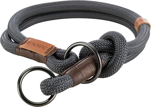 TRIXIE Zug-Stopp Hundehalsband BE NORDIC L-XL dunkelgrau / braun – bequemes Hundehalsband für große & sehr große Hunde mit Zugbegrenzung - robust & elegant – 17291 von TRIXIE