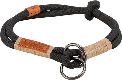 TRIXIE Zug-Stopp Hundehalsband BE Nordic L-XL schwarz/Sand – bequemes Hundehalsband für große & sehr große Hunde mit Zugbegrenzung - robust & elegant – 17295 von TRIXIE