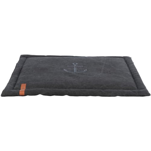 TRIXIE Liegematte BE NORDIC Föhr 100x70 cm in schwarz – hochwertiges Hundebett für mittelgroße & große Hunde - große Hundedecke aus robustem Stoff in Canvas-Haptik- waschbar – 37439 von TRIXIE