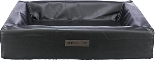 TRIXIE orthopädisches Hundebett Vital Remo 70 × 60 cm in schwarz - Hundebett aus Kunstleder mit Memory Schaum - Hundekorb für mittelgroße Hunde - gelenkschonend und entlastend - 38299 von TRIXIE