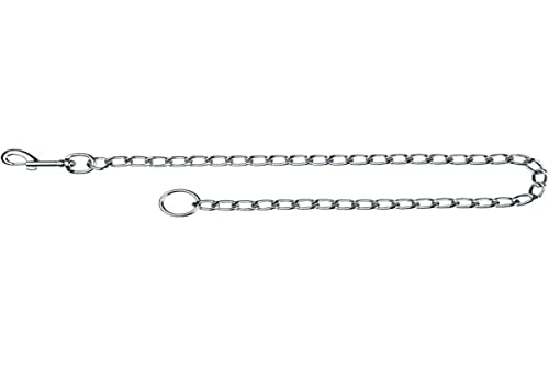 Trixie TX-21963 Chain Leash, Chromed, with Leather Hand Loop, 80 cm/4 mm, Multi von TRIXIE