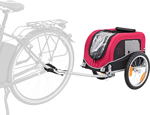 TRIXIE stabiler Hundebuggy "Fahrrad-Anhänger, S: 53 × 60 × 60/117 cm, schwarz/rot" - 12813 von TRIXIE