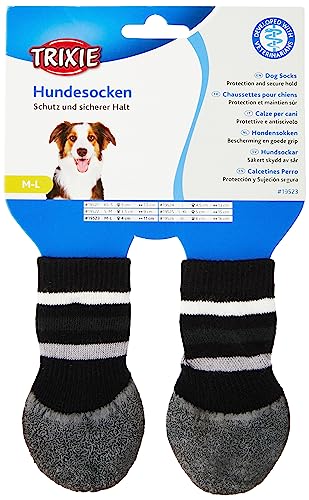 Trixie 19523 Hundesocken, Anti-Rutsch, M–L, 2 St., schwarz von TRIXIE