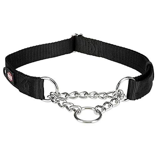 TRIXIE Premium Zug-Stopp Halsband Größe L–XL: Halsumfang 45–70 cm/25 mm in schwarz - stufenlos verstellbares Hundehalsband für große bis sehr große Hunde, einfacher Verschluss, 202901 von TRIXIE