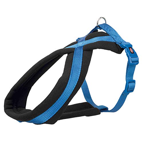 TRIXIE Premium Touren-Geschirr Größe M: Brustumfang 45–80 cm/25 mm in royalblau - sportliches Hundegeschirr mit angenehmer Vliespolsterung, stufenlos verstellbar für mittelgroße Hunde, 203902 von TRIXIE