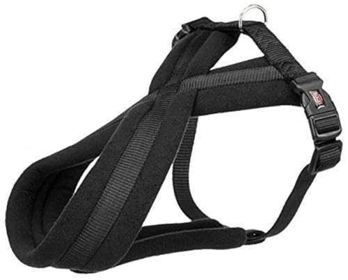 TRIXIE Premium Touren-Geschirr Größe M–L: Brustumfang 50–90 cm/25 mm in schwarz - sportliches Hundegeschirr mit angenehmer Vliespolsterung, stufenlos verstellbar für mittelgroße Hunde, 204001 von TRIXIE