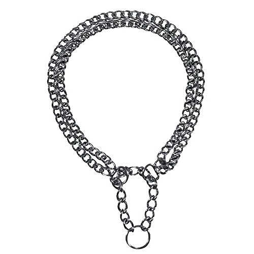 TRIXIE Zug-Stopp-Kettenhalsband Größe M–L: Halsumfang 45 cm/2,5 mm in silber - stabiles Kettenhalsband 2-reihig für mittelgroße bis große Hunde, verchromt, leicht zu reinigen, 2243 von TRIXIE