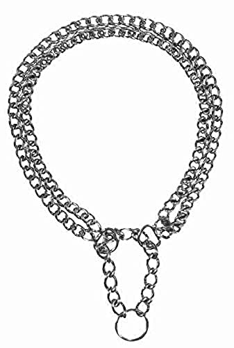 TRIXIE Zug-Stopp-Kettenhalsband Größe L–XL: Halsumfang 55 cm/2,5 mm in silber - stabiles Kettenhalsband 2-reihig für große bis sehr große Hunde, verchromt, leicht zu reinigen, 2245 von TRIXIE