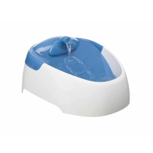 TRIXIE elektronischer Wasserspender "Trinkbrunnen Duo Stream, Kunststoff, 1 l/20 × 12 × 23 cm, weiß/blau" - 24462 von TRIXIE