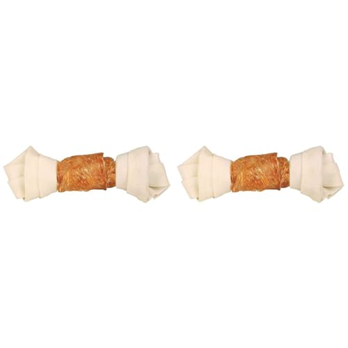 Trixie 31324 Denta Fun Knotted Chicken Chewing Bone, 18 cm, 120 g (Packung mit 2) von TRIXIE