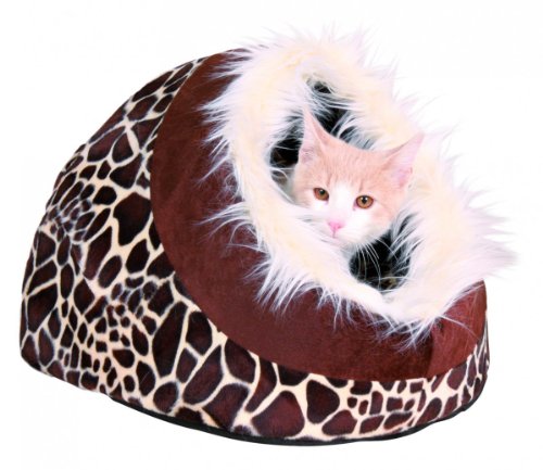 Trixie 36302 Minou Kuschelhöhle, Giraffenmuster, 35 × 26 × 41 cm von TRIXIE