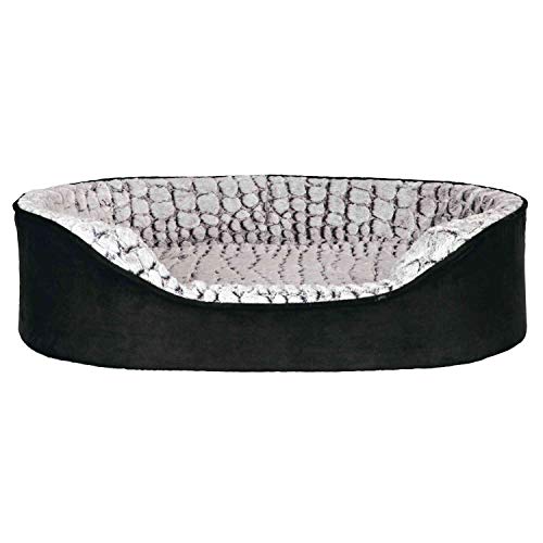 TRIXIE orthopädisches Hundebett Vital Lino 60 × 45 cm in schwarz/grau - hochwertiges Hundekissen mit Memory Schaum - Hundekorb für mittelgroße Hunde - gelenkschonend und entlastend - 37251 von TRIXIE