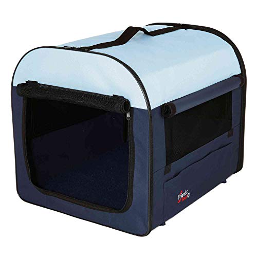 TRIXIE Hundebox Basic - Größe XS: 32 x 32 x 47 cm - abdeckbare Netzeinsätz - Bodenplatte mit Fleecbezug - Bodenlaschen und Heringe - inkl. Tragetasche - 39701 von TRIXIE