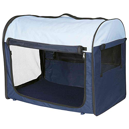 Trixie 39705 Mobile Kennel, M–L: 70 × 75 × 95 cm, dunkelblau/hellblau von TRIXIE