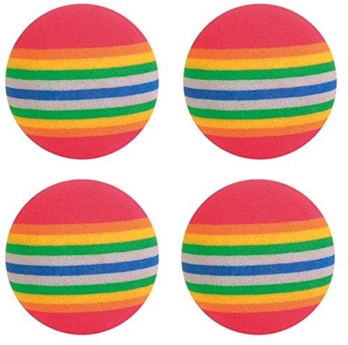 TRIXIE Rainbow-Bälle Set für Katzen - 4 Stück - Schaumstoff - buntes Design - ø 4 cm - 4097 von TRIXIE