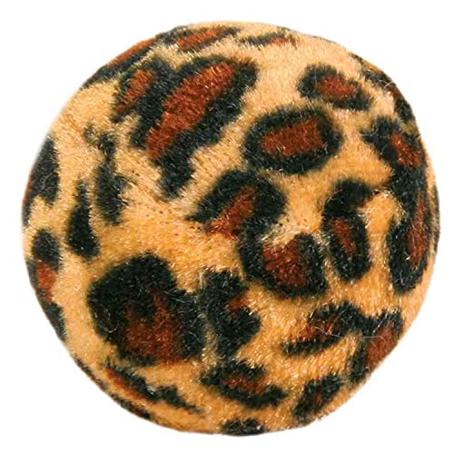 TRIXIE Spielbälle-Set für Katzen - 4 Stück - mit Schelle - Kunststoff/Polyester - buntes Leopardenmuster - ø 4 cm - 4109 von TRIXIE