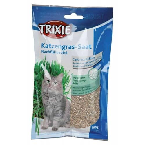 Trixie 4236 Katzengras Saat Nachfüllbeutel für #4235, Beutel/ca. 100 g von TRIXIE