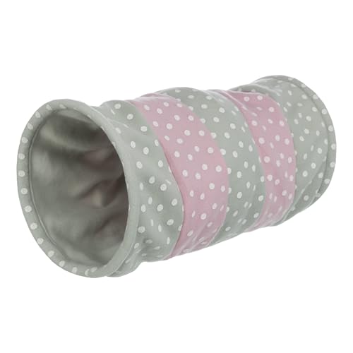 Trixie 4291 Spieltunnel, Fleece, ø 25 × 50 cm, grau/rosa von TRIXIE