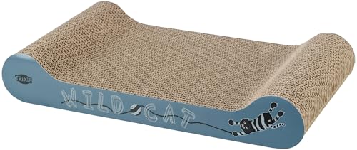 TRIXIE Kratzpappe Wild Cat mit Katzenminze - für die natürliche Krallenpflege - 41 × 7 × 24 cm - blau - 48000 von TRIXIE