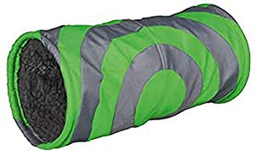 Trixie 6284 Kuscheltunnel für Kleintiere, ø 15 × 35 cm, grau/grün von TRIXIE