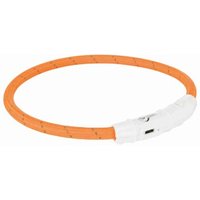 Trixie Flash Leuchtring USB, Nylon orange XS-S von TRIXIE