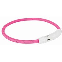 Trixie Flash Leuchtring USB, Nylon pink M-L von TRIXIE