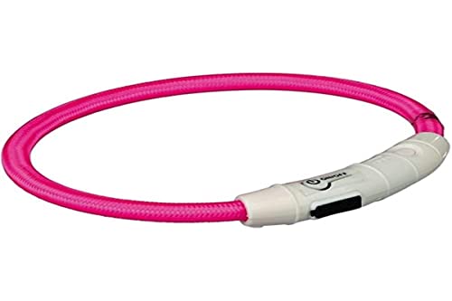 Trixie Flash Leuchtring USB M - L (45 cm/ø 7 mm) pink von TRIXIE