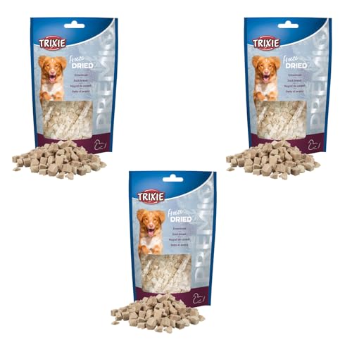 Trixie Freeze Dried Entenbrust | 3er Pack | 3 x 50 g | Ergänzungsfuttermittel für Hunde | Gefriergetrockneter Snack | 99% Fleischgehalt | Bei Futtermittelallergien geeignet von TRIXIE