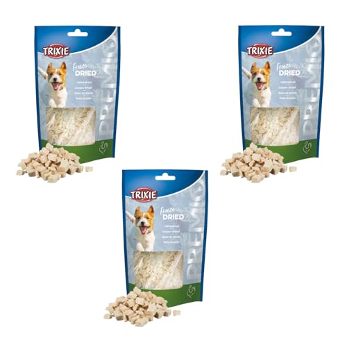 Trixie Freeze Dried Hühnerbrust | 3er Pack | 3 x 50 g | Ergänzungsfuttermittel für Hunde | Gefriergetrockneter Snack | 99% Fleischgehalt | Bei Futtermittelallergien geeignet von TRIXIE