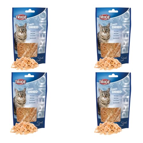 Trixie Freeze Dried Shrimps | 4er Pack | 4 x 25 g | Ergänzungsfuttermittel für Katzen | Gefriergetrockneter Snack | 100% Fleischgehalt | Bei Futtermittelallergien geeignet von TRIXIE