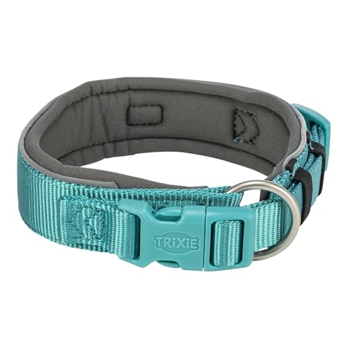 Trixie Halsband für Hund Premium extra breit Aqua/Graphit grau von TRIXIE